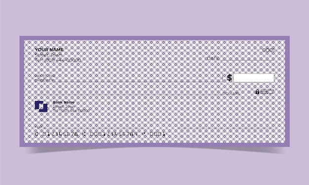 Blank check, bank cheque design, vector format