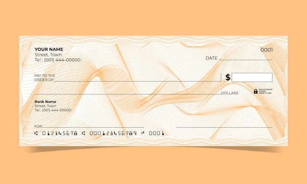 벡터 빈 체크 은행 디자인 파동 선 터 인증서 또는 지폐의 기요치 디자인