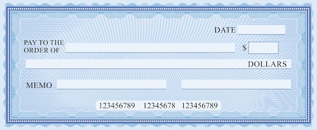 Vector blank check business cheque design