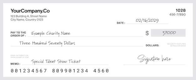 Vector blank check cheque template in vector eps