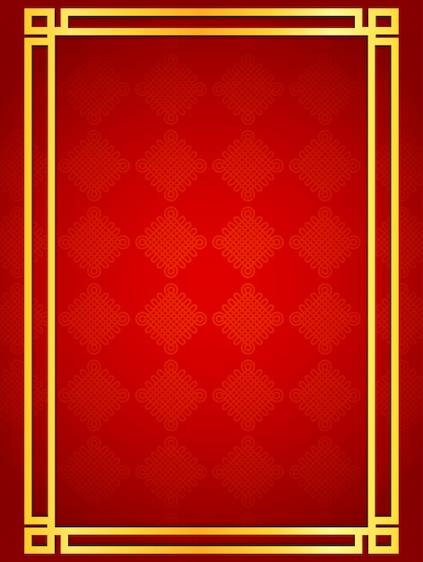 Blank chinese card background with golden line frames