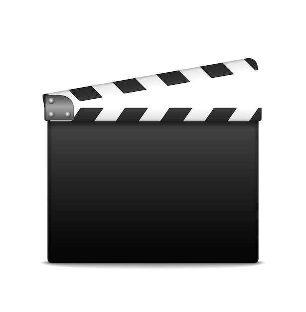 blank clapper board on white background vector eps10 illustration