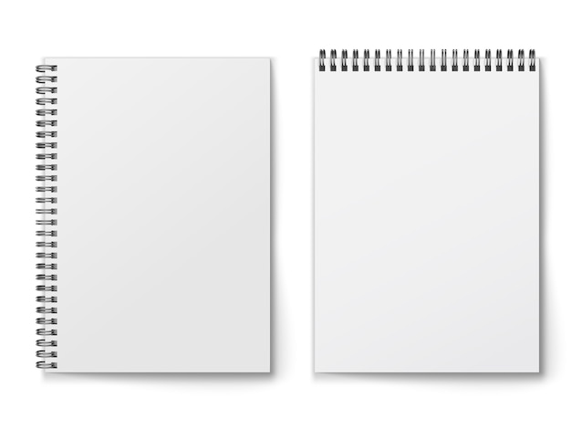 Пустой закрыт реалистичные спиральные блокнот на белом фоне.