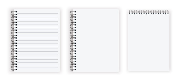 空白の閉じた現実的なスパイラルメモ帳