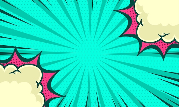 空白の漫画の青い背景