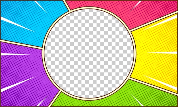 Blank comic cartoon colorful background template