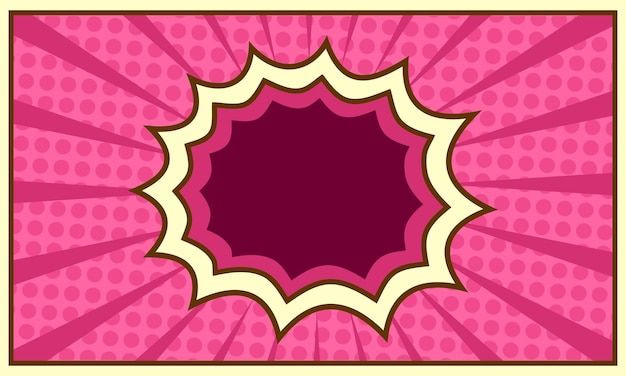 Blank comic cartoon pink background