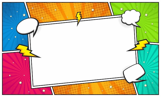 Vector blank comic cartoon scene page frame background design