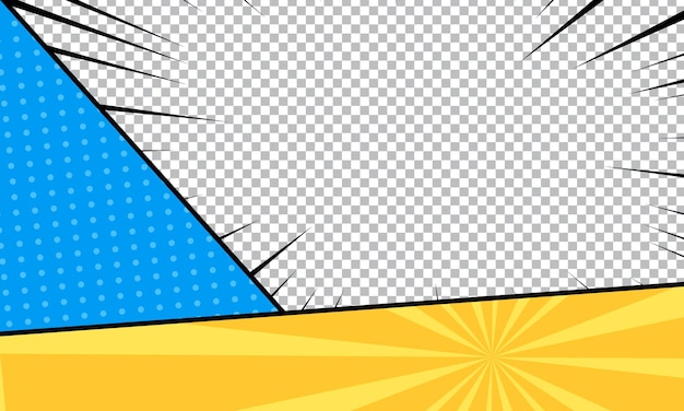 Vector blank comic cartoon scene template thumbnail background