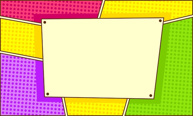 Vector blank comic pop art border template background