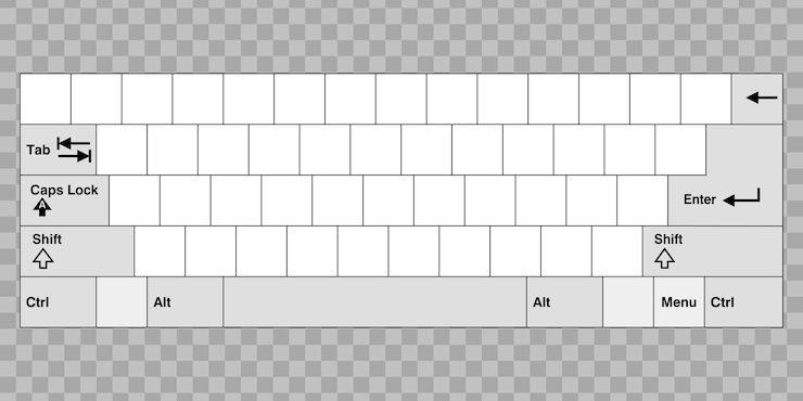 Vector blank computer keyboard