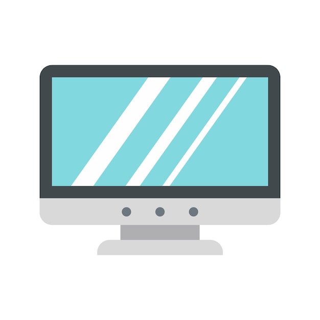 Blank computer monitor icon in flat style on a white background