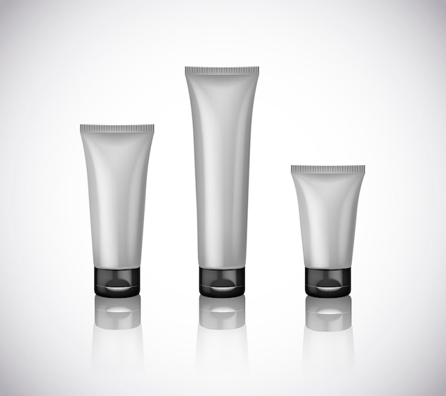 Blank cosmetic tubes for design Brand template isolated for advertising