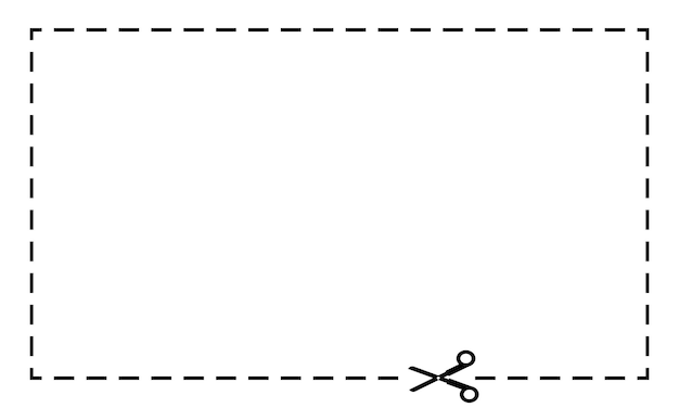 はさみと点線のカットラインが付いた空白のクーポンまたはバウチャーまたはプロモーションコード