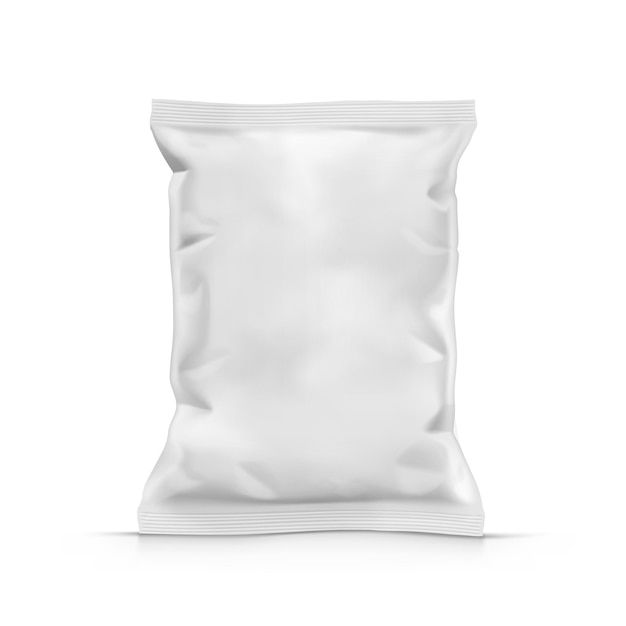 Premium Vector | Blank crumpled foil or paper food pouch sachet bag ...