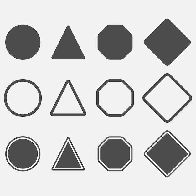 Vector blank danger simple icon set vector illustration