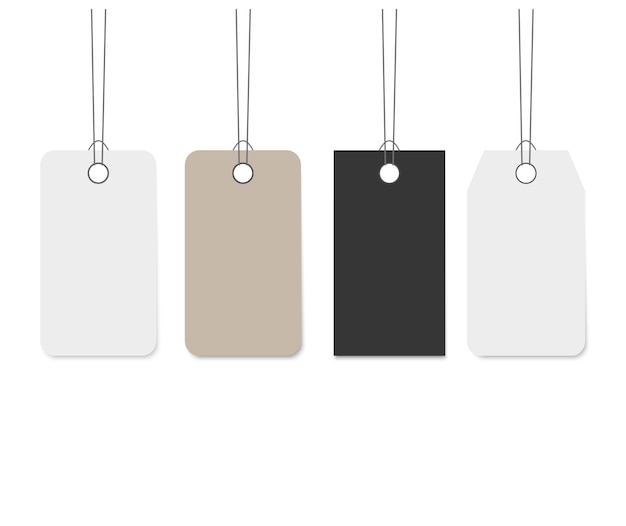 Vector blank dangling paper label set