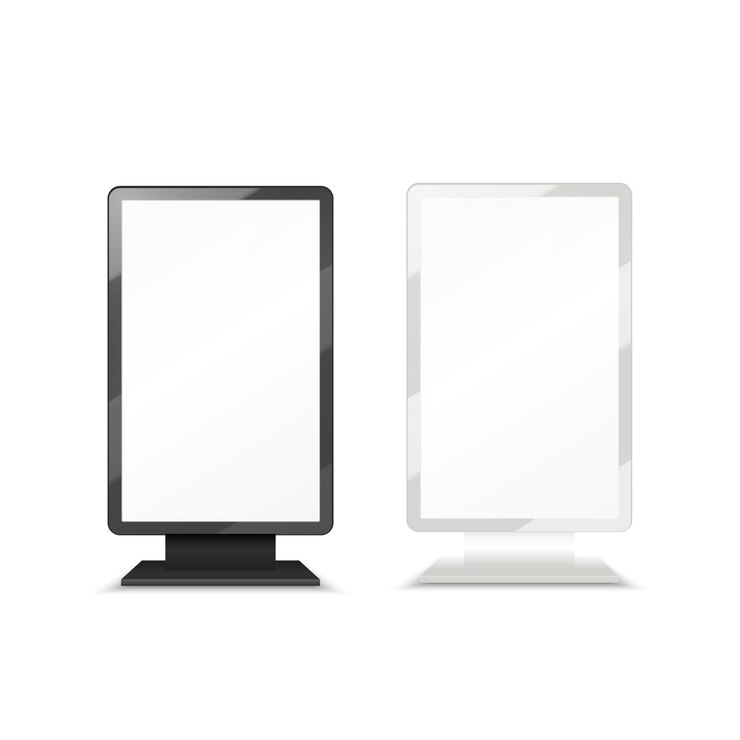 Vector blank digital advertising billboard screen mockup set vector