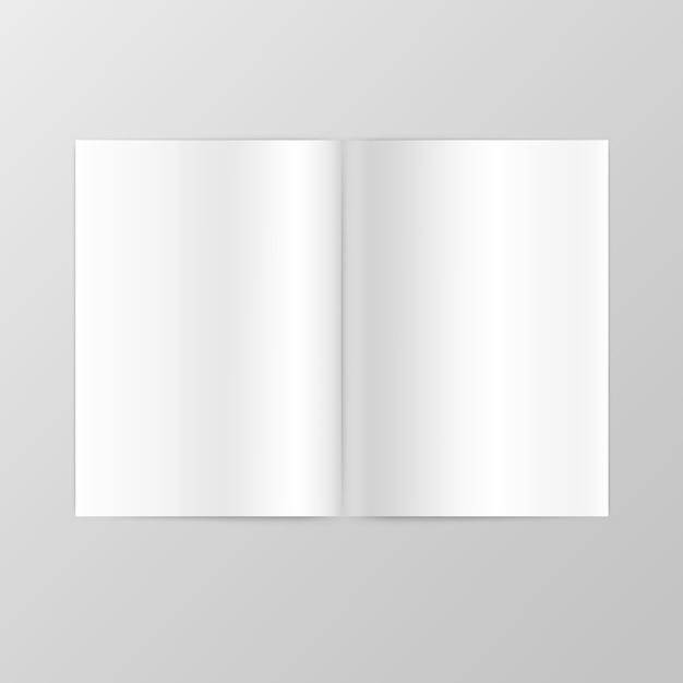 Blank dual pages spread  on white background