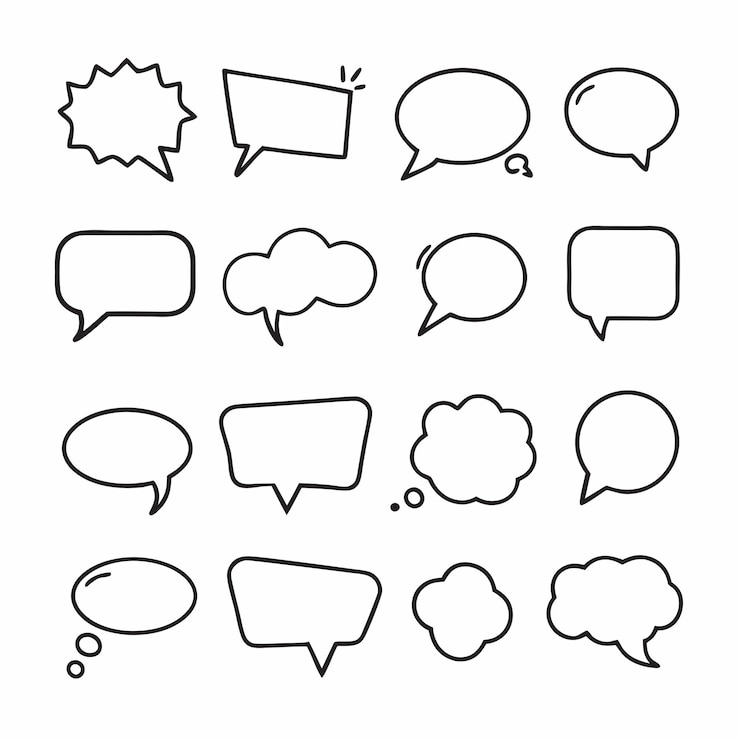 Vector blank empty speech bubbles vector illustration on a isolated white background 12