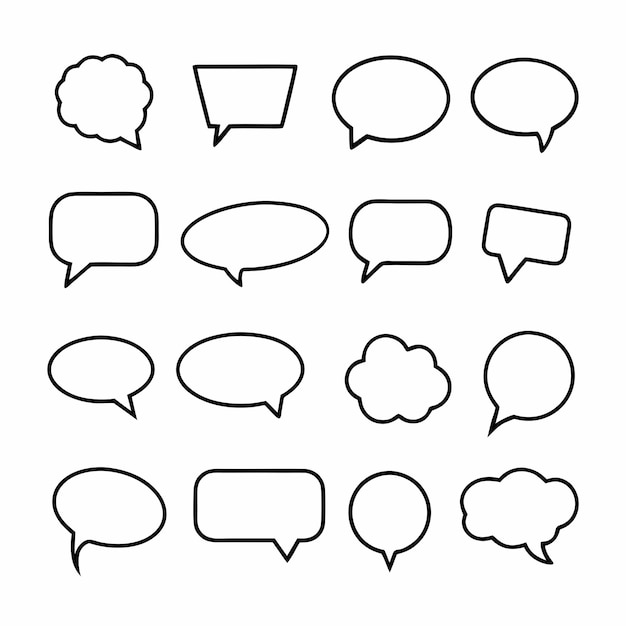 blank empty speech bubbles vector illustration on a isolated white background 16