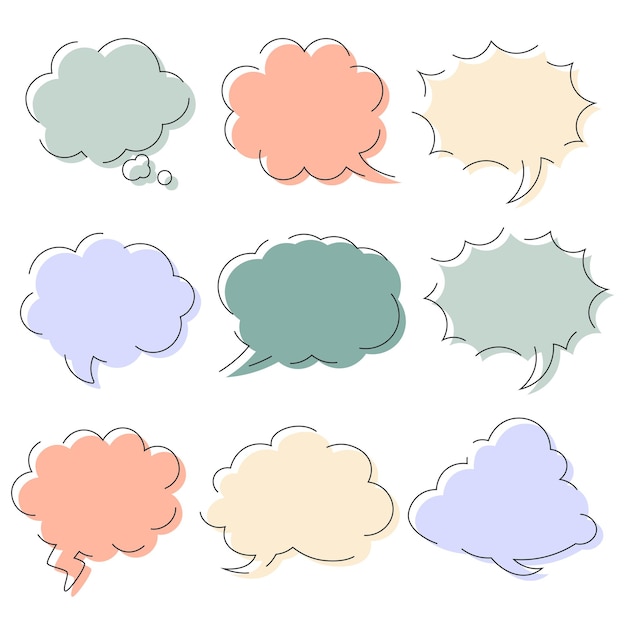 Blank Empty Speech Bubbles Vector Illustration