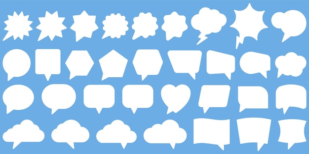 Blank empty white speech bubbles vector illustration