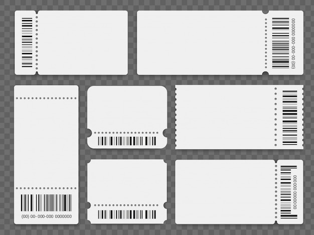 Blank event ticket templates set