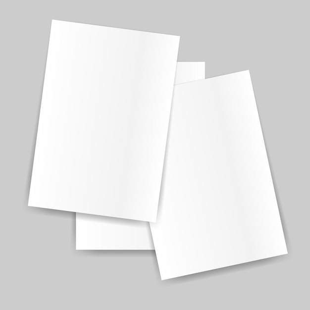 Blank exemplaar voor de omslag van een brochure wit papier op een grijze achtergrond