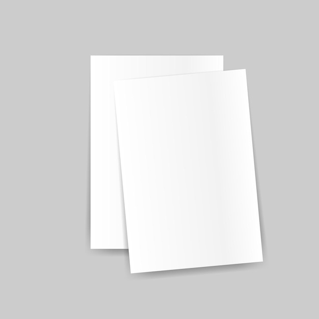 Blank exemplaar voor de omslag van een brochure wit papier op een grijze achtergrond