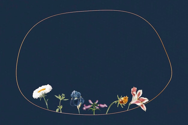 空白の花の楕円形フレームベクトル