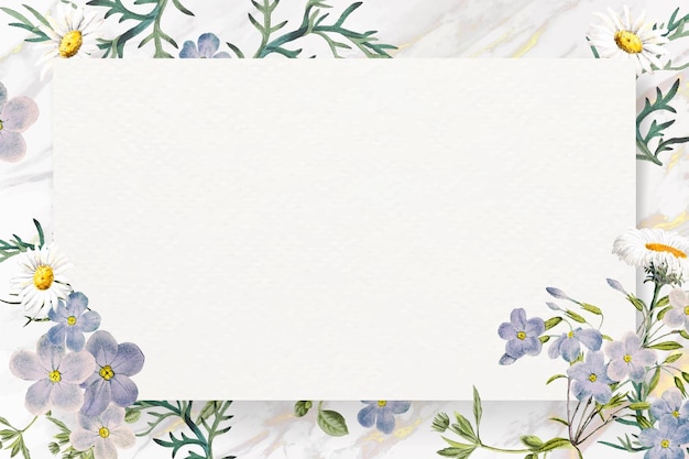 Blank floral rectangle frame vector