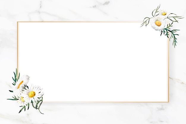 Blank floral rectangle frame vector