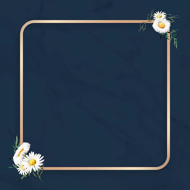 Blank floral square frame vector