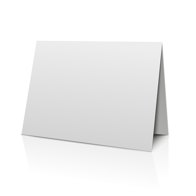 Vector blank folder paper card isolated on white. template