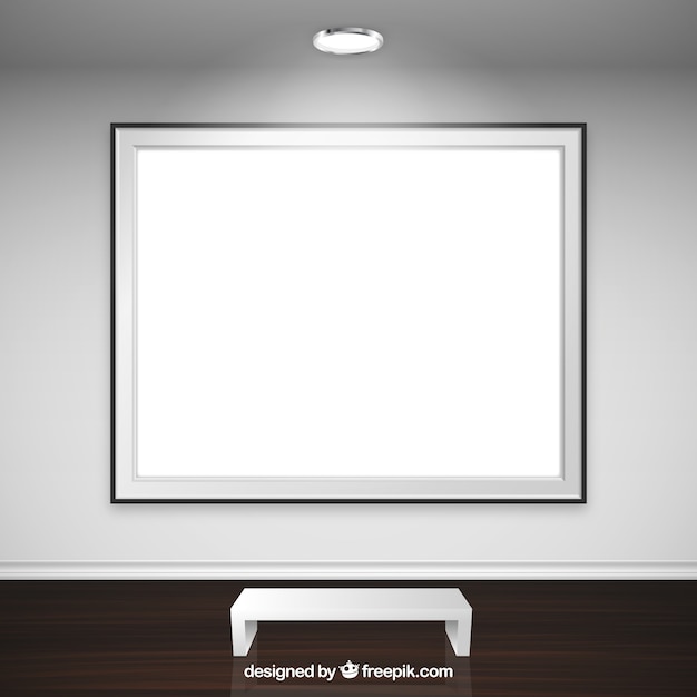 Blank frame in art gallery