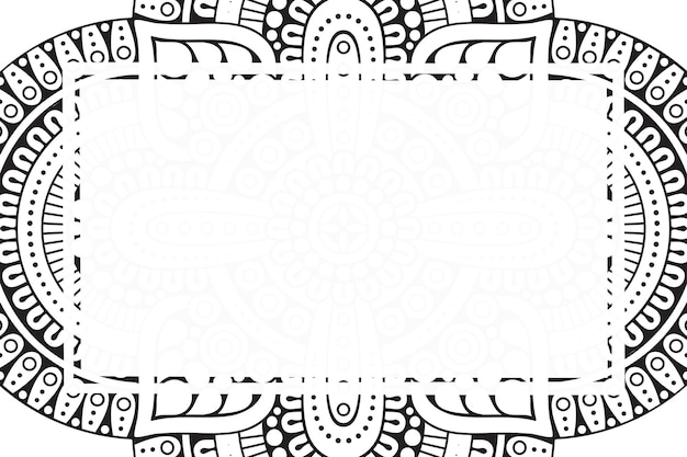 Vector blank frame background with mandala ornament style