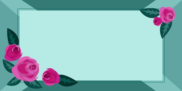 Vector blank frame decorated with colorful flowers and foliage arranged harmoniously empty poster border