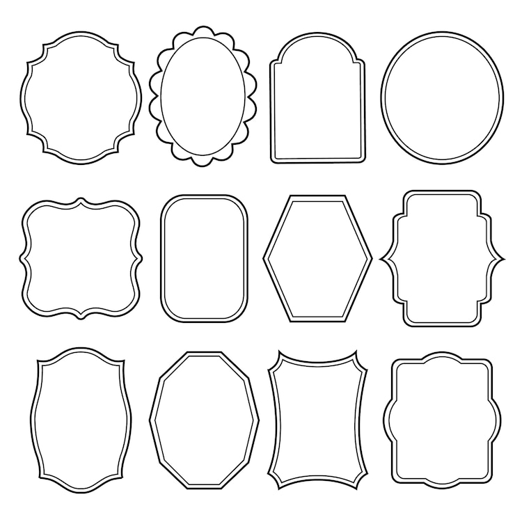 Vector blank frame and label mega set vintage retro vector