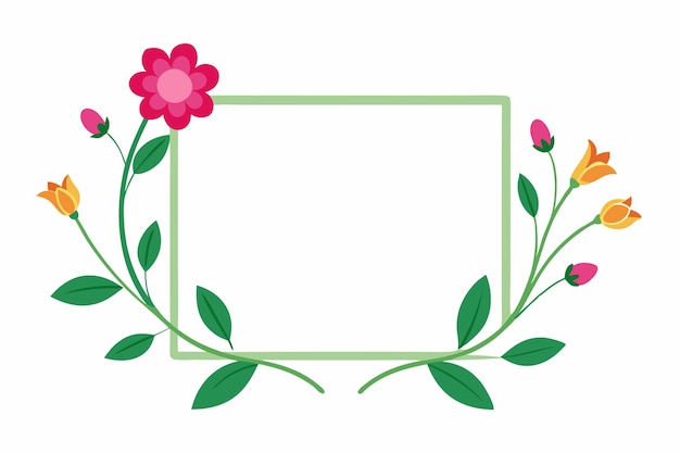 Blank frame met bloemen ontwerp vector