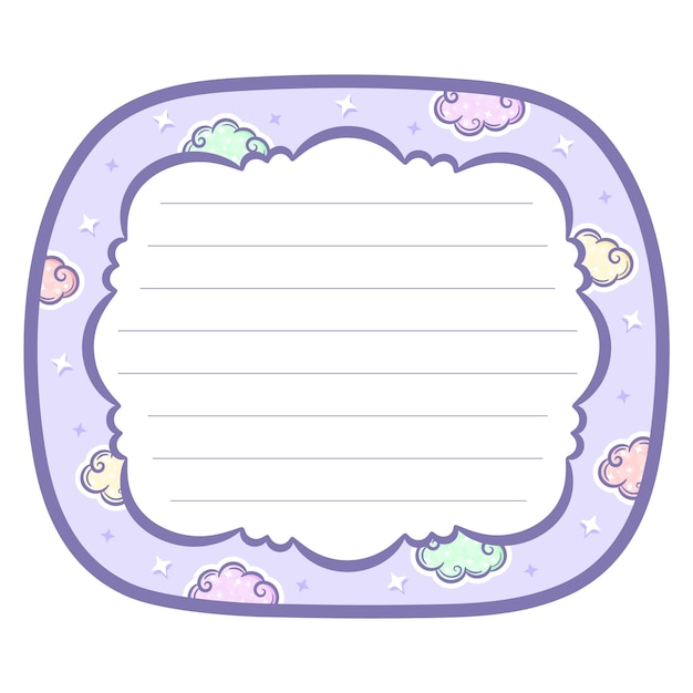 Vector blank frame note planner with pastel coloring