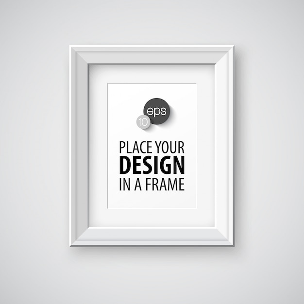 Vector blank frame  on the wall