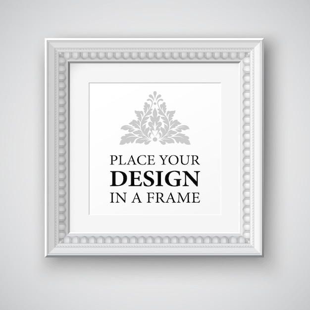 Vector blank frame  on the wall