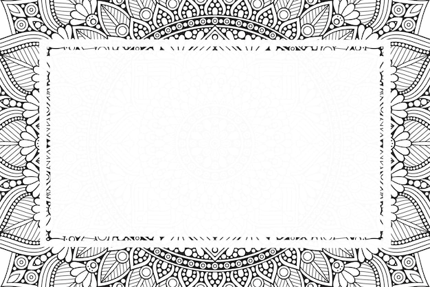 Vector blank framed background with tribal ornamental style