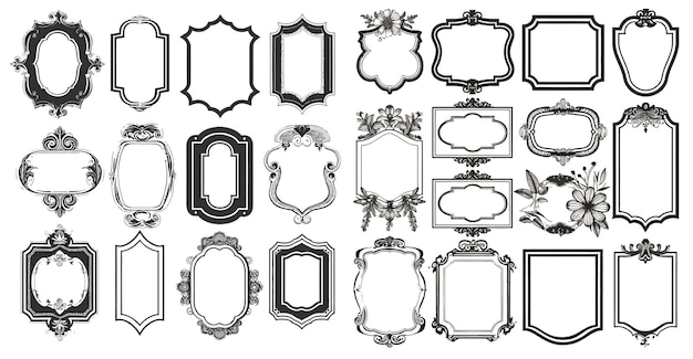 Blank frames of various shapes elegant