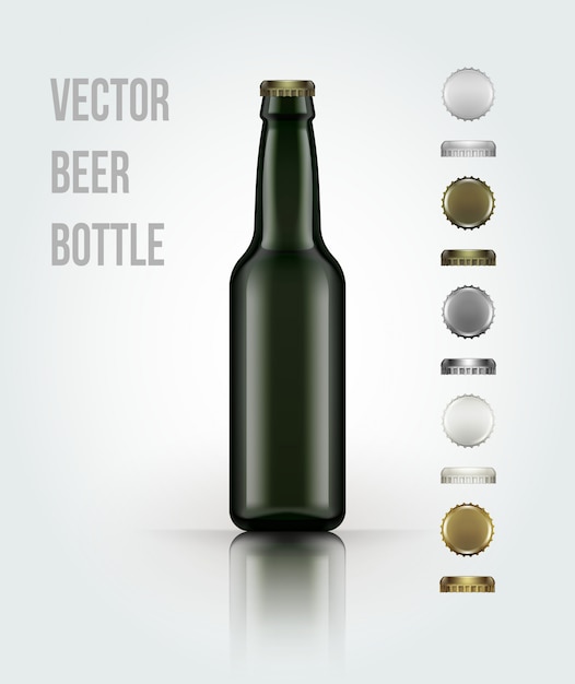 Vector blank glass beer bottle for new design.