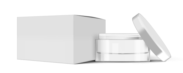 Vector blank glass cosmetic cream jar for your product