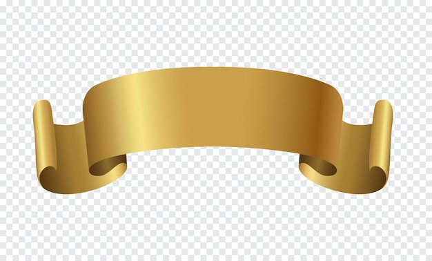 Vector blank gold ribbon banner.