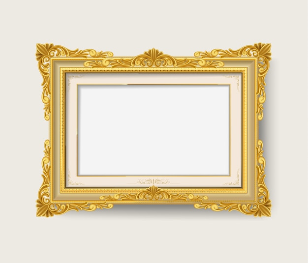 blank gold vintage picture frame