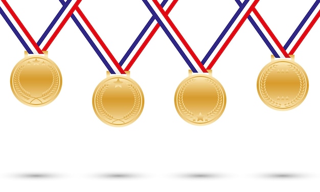 Blank golden medal with various ornament by vector design